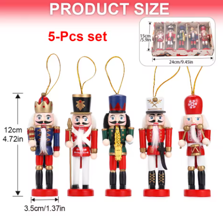 Cascanueces navideño de 12 cm para árbol.